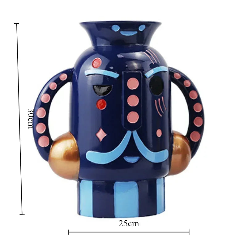 Abstract Character Vase Unique Design Decoration Vases Living Room Dried Flowers Terrarium Elegant Interior Desktop Ornaments